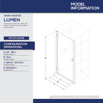 **In 4 Pieces** DreamLine Lumen Brushed Nickel 34-in to 35-in W x 72-in H Semi-frameless Hinged Shower Door, SHDR-5334720-4 *HD2408, Retail: $579, FINAL PRICE: $349.99 + TAX