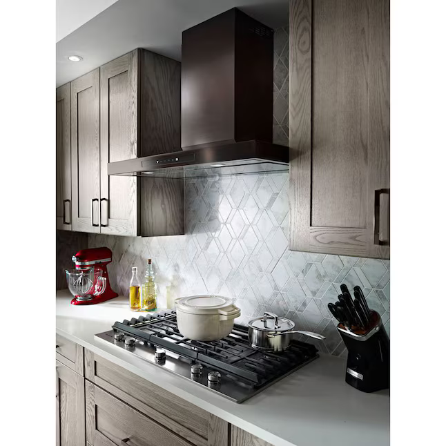 KitchenAid 30-in Convertible 585-CFM Recirculating Black Stainless with PRINTSHIELD Finish Wall-Mounted Range Hood, KVWB600HBS/3 *JR2510, Retail: $2,119.00, FINAL PRICE: $999.99 + TAX