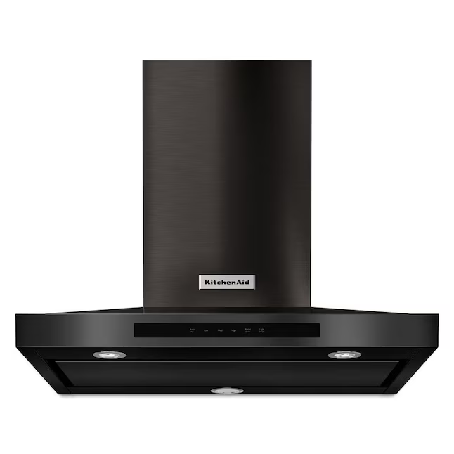 KitchenAid 30-in Convertible 585-CFM Recirculating Black Stainless with PRINTSHIELD Finish Wall-Mounted Range Hood, KVWB600HBS/3 *JR2510, Retail: $2,119.00, FINAL PRICE: $999.99 + TAX
