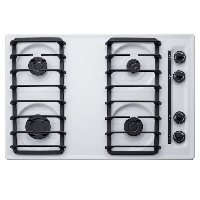 Summit Appliance 30-in 4 burners White Gas Cooktop, WTL053S *JR2512, Retail: $501.47, FINAL PRICE: $299.99 + TAX