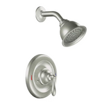Moen Caldwell Spot Resist Brushed Nickel 1-handle 4-in Round Shower Faucet with Valve (Single