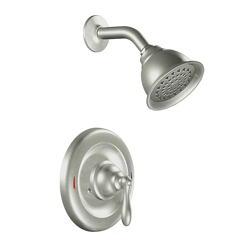 Moen Caldwell Spot Resist Brushed Nickel 1-handle 4-in Round Shower Faucet with Valve (Single