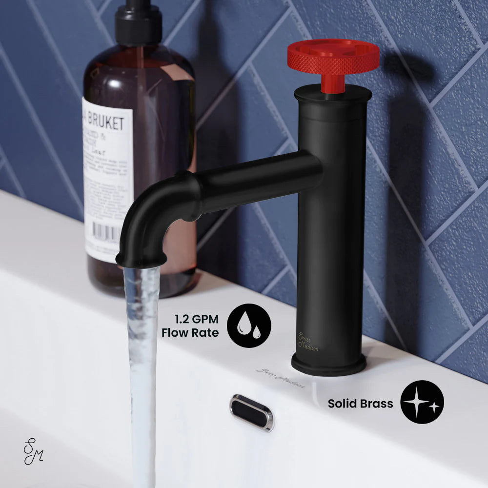 Swiss Madison Avallon Single Control Faucet in Matte Black, SM-BF83BR, MSRP: $148, FINAL  PRICE: $79.99 + TAX