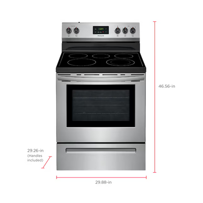 Frigidaire 30-in Glass Top 5 Burners 5.3-cu ft Freestanding Electric Range (Fingerprint Resistant Stainless Steel)