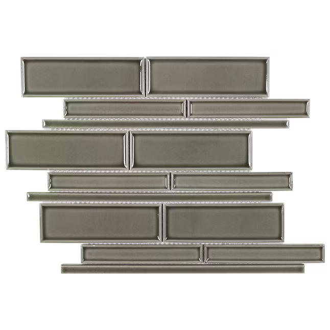 ** PER PCS ** Dark Gray Boutique Crackled Linear 3D Ceramic Mosaic, 9pcs, LW0319011 1351413 / SF190138, Retail: $ 11.98, Clearance: $4.99 + Tax, Loc: MT3-C