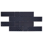 ** PER PCS ** Tapestry Blue Boutique Ceramic Subway 9x15, 9pcs, LW0319103 1351408 / SF190133, Retail: $ 12.98, Final:6.99/pc- Clearance- 4.99/pc, Loc: MT1-E