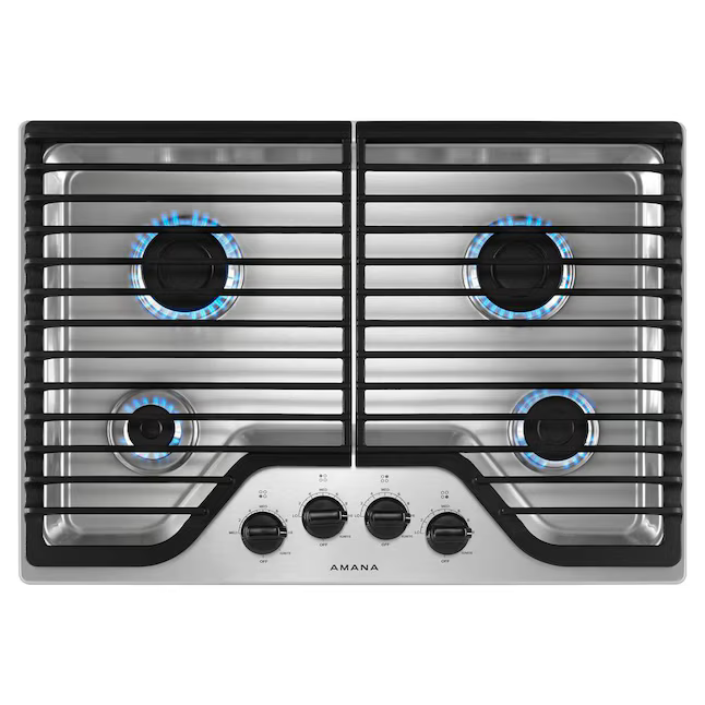 Amana 30-in 4 Burners Stainless Steel Gas Cooktop, AGC6540KFS, Final: $549.99, CLEARANCED: $499.99 + Tax