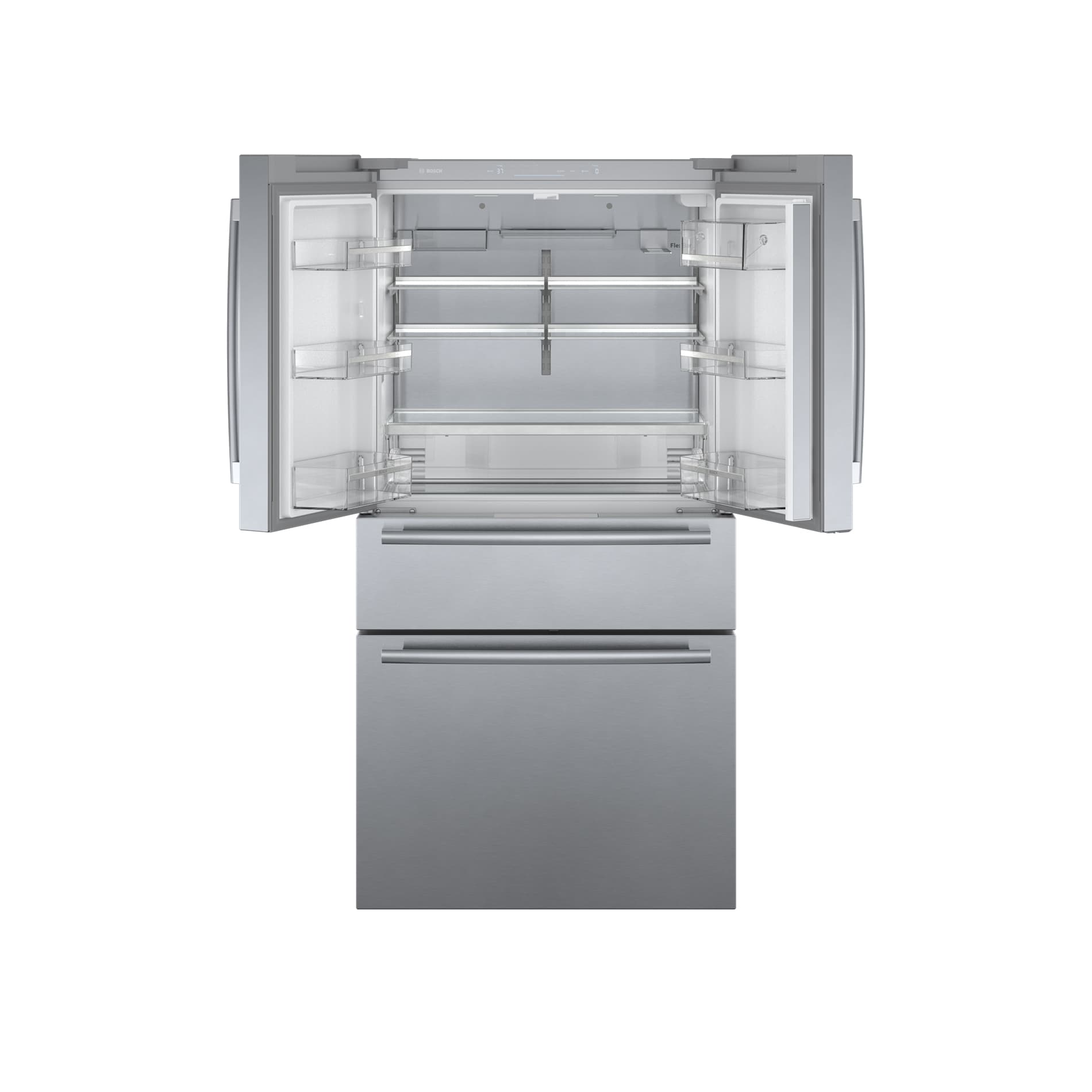 Bosch Counter-Depth 800 Series 21-cu ft 4 -Door 36-in Wide French Door Refrigerator with Ice Maker