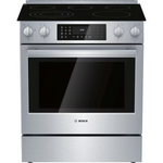 BOSCH Benchmark Series 30 in. 4.6 cu ft 5 Burner Slide-In Electric Range with Self Cleaning Convection Oven in Stainless Steel, [FB167]