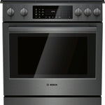 Bosch 800 Series 30-in 5 burners 4.8-cu ft Convection Oven Slide-In Natural Gas Range ( Black Stainless Steel )