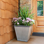 Alpine Reserve Square 16-in W x 16-in H Silver Resin Industrial Indoor/Outdoor Planter, HDR-067184  1438392  *JR2407, MSRP: $54.48, Final Price: $35.99 +Tax