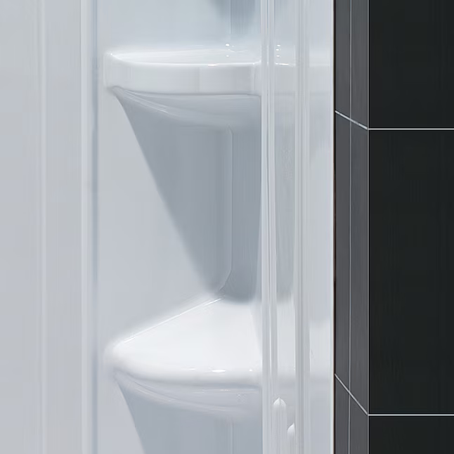 DreamLine QWALL-3 2-Piece 36-in W x 60-in L x 76-in H Rectangular Alcove Shower Kit (Right Drain) with Base and Wall Included Hardware Included, DL-6148R-01, 544957