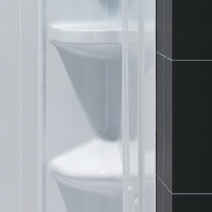 DreamLine QWALL-3 2-Piece 36-in W x 60-in L x 76-in H Rectangular Alcove Shower Kit (Right Drain) with Base and Wall Included Hardware Included, DL-6148R-01, 544957