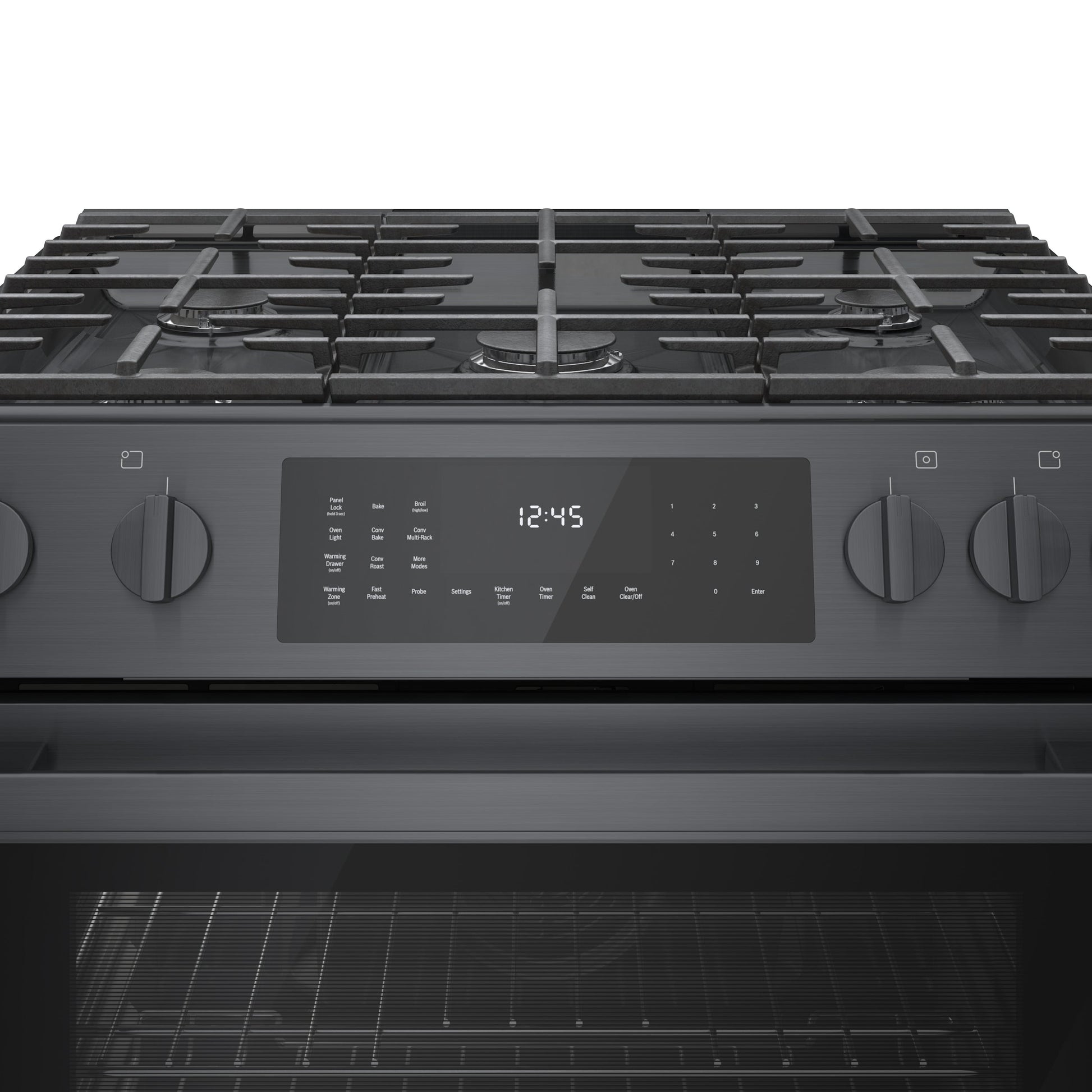 Bosch 800 Series 30-in 5 burners 4.8-cu ft Convection Oven Slide-In Natural Gas Range ( Black Stainless Steel )