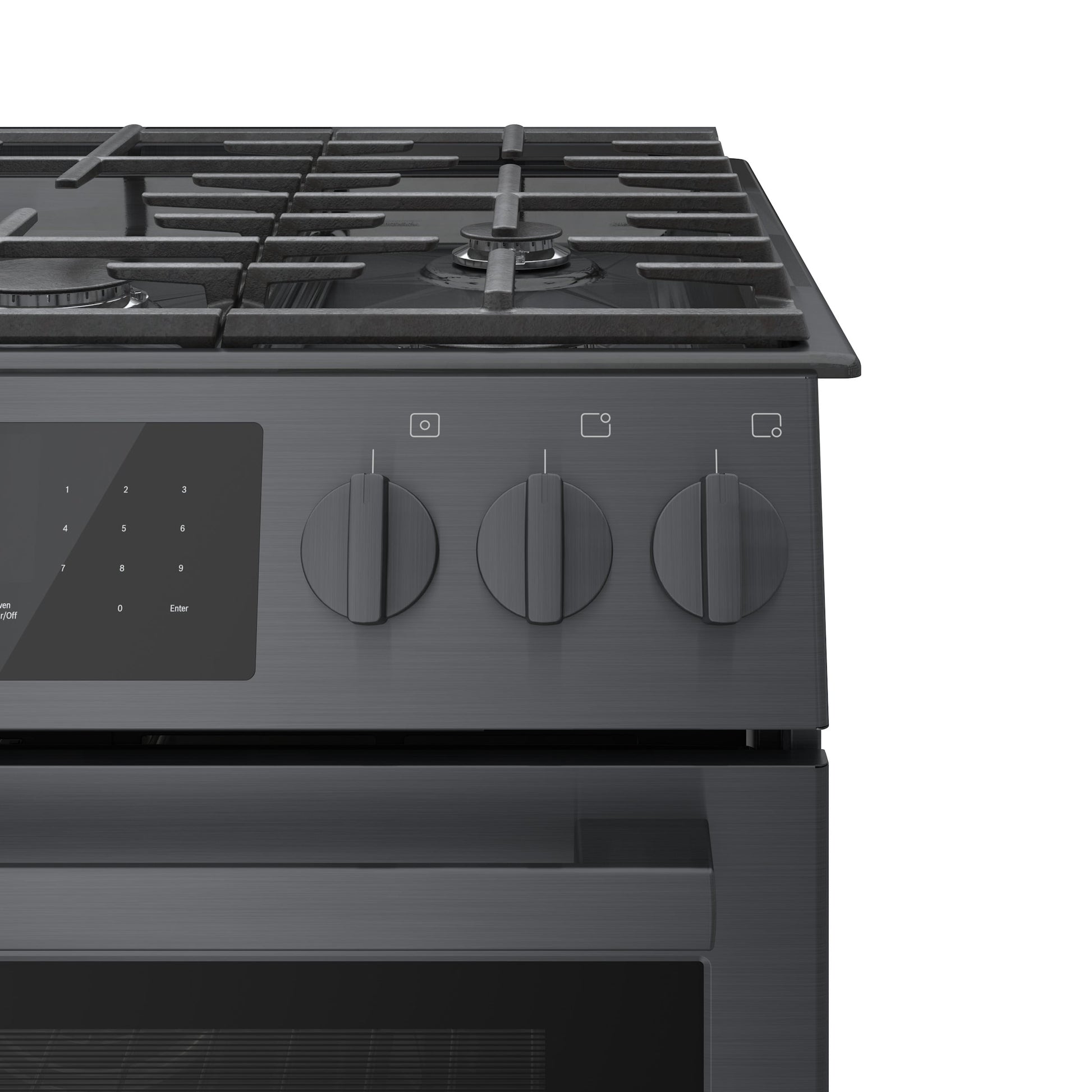 Bosch 800 Series 30-in 5 burners 4.8-cu ft Convection Oven Slide-In Natural Gas Range ( Black Stainless Steel )