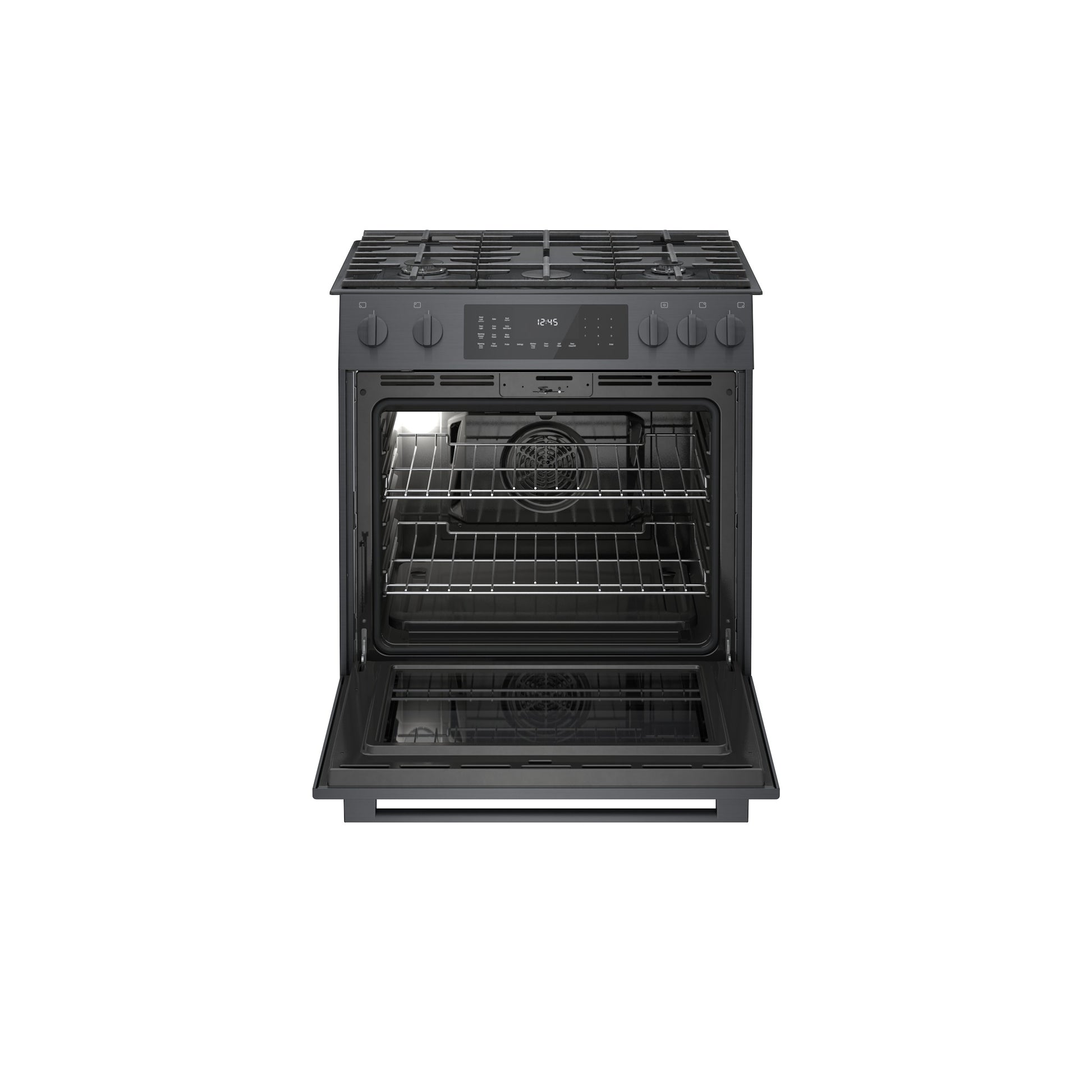 Bosch 800 Series 30-in 5 burners 4.8-cu ft Convection Oven Slide-In Natural Gas Range ( Black Stainless Steel )