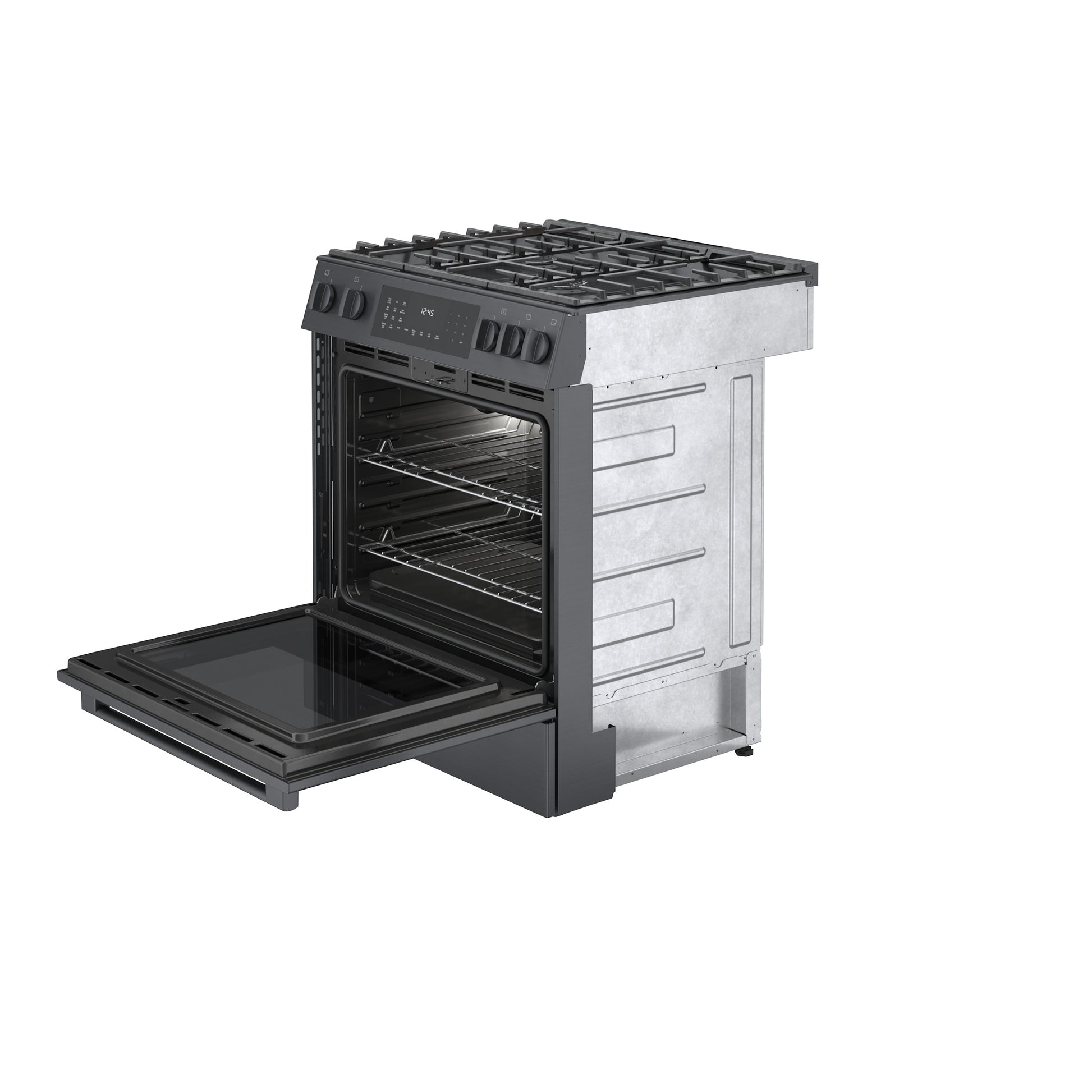 Bosch 800 Series 30-in 5 burners 4.8-cu ft Convection Oven Slide-In Natural Gas Range ( Black Stainless Steel )