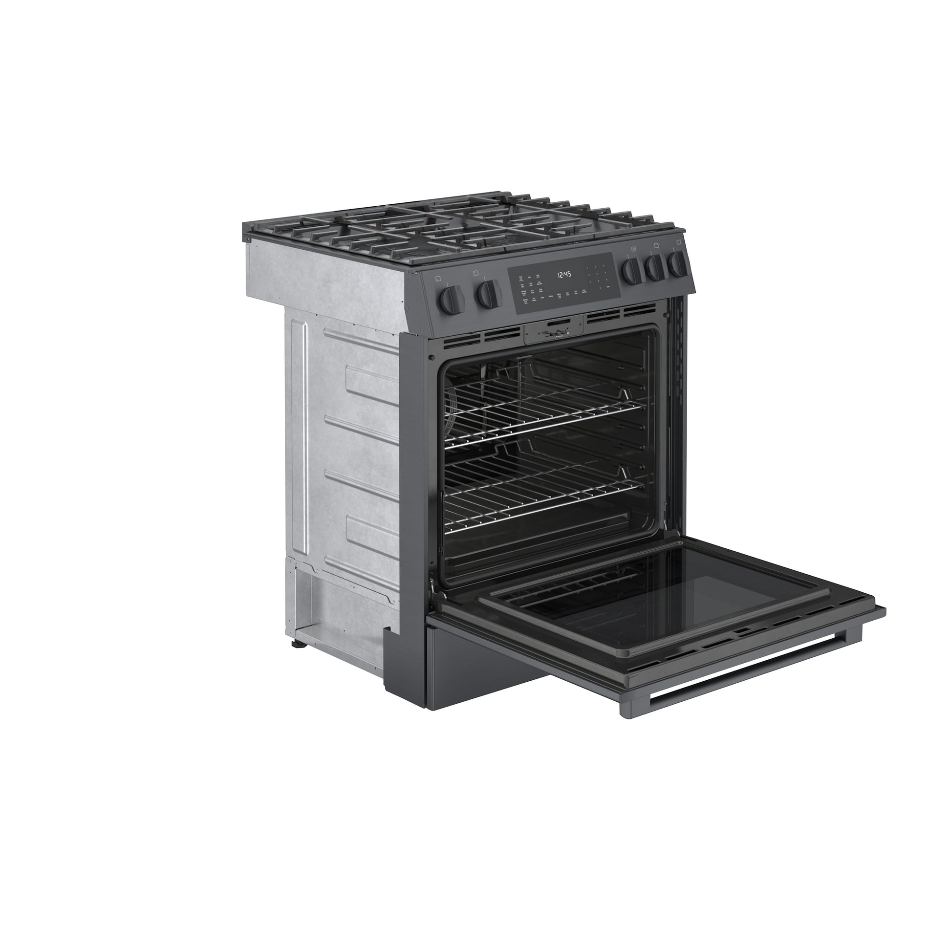 Bosch 800 Series 30-in 5 burners 4.8-cu ft Convection Oven Slide-In Natural Gas Range ( Black Stainless Steel )