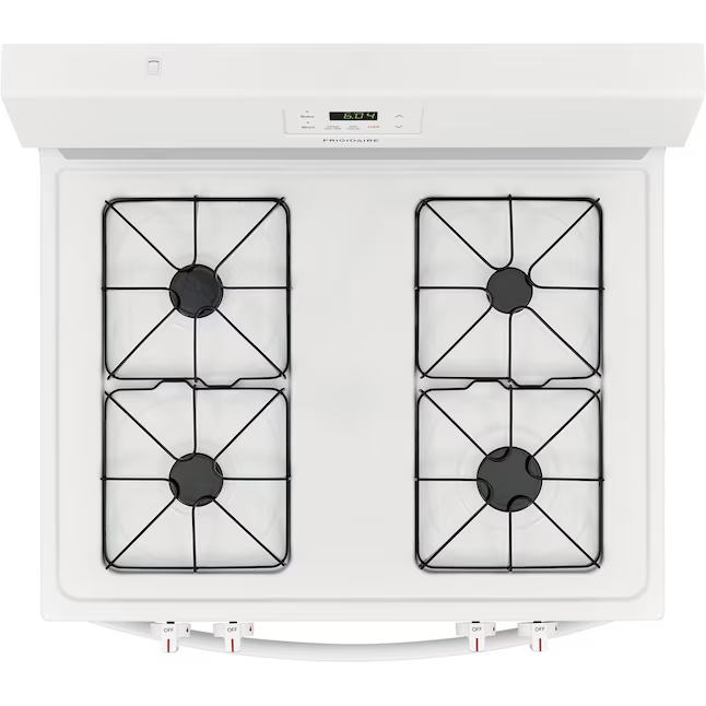 Frigidaire 30-in 4 burners 5-cu ft Freestanding Natural Gas Range (White), FCRG3015AW/A *JR2510, Retail: $545, FINAL PRICE: $499.99 + TAX