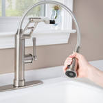 Giagni Strattura Stainless Steel Single Handle Pull-down Kitchen Faucet with Deck Plate and Soap Dispenser Included, PD240-SS, 922014, FINAL PRICE: $149.99 + Tax