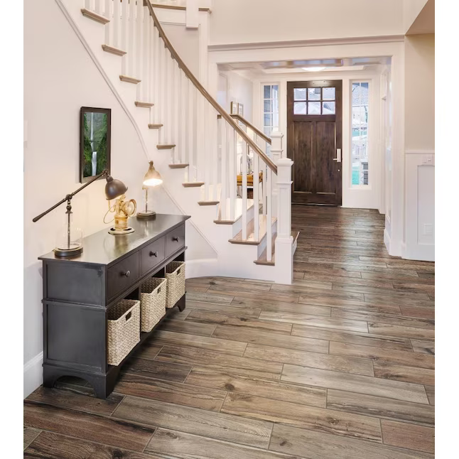Alpine Reserve Palo Santo 6-in x 36-in Glazed Porcelain Wood Look Plank Floor and Wall Tile, 8 mm, 14 pcs, 69.30 lbs, 19.88 sf, 1101665  #1338763  *JR2510, Retail: $2.19/sf, $43.54/box, FINAL PRICE: $1.19/sf, $23.66/bx + TAX