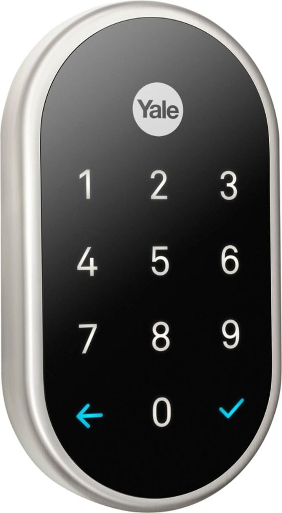 Google Nest x Yale Lock Satin Nickel Smart Lock Electronic Deadbolt with Wifi Bluetooth Keypad