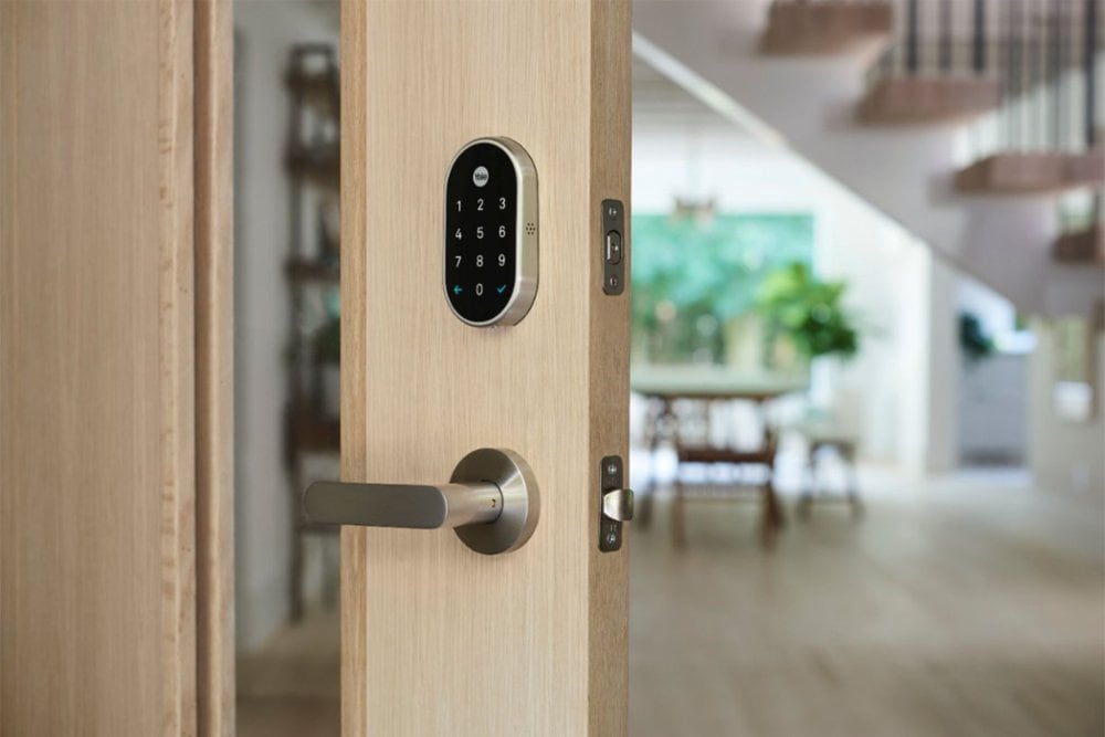 Google Nest x Yale Lock Satin Nickel Smart Lock Electronic Deadbolt with Wifi Bluetooth Keypad