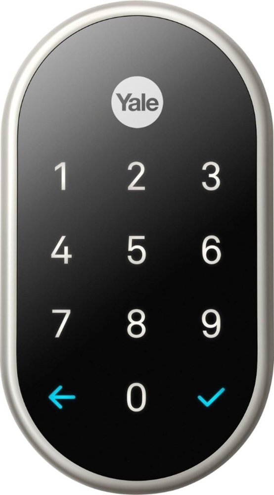 Google Nest x Yale Lock Satin Nickel Smart Lock Electronic Deadbolt with Wifi Bluetooth Keypad