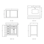 Venice 36-inch Gray Single Sink Bathroom Vanity with Carrara White Marble Top, VV236G-TV236S, Retail: $1,399.95, CLEARANCE PRICE: $599.99 + TAX