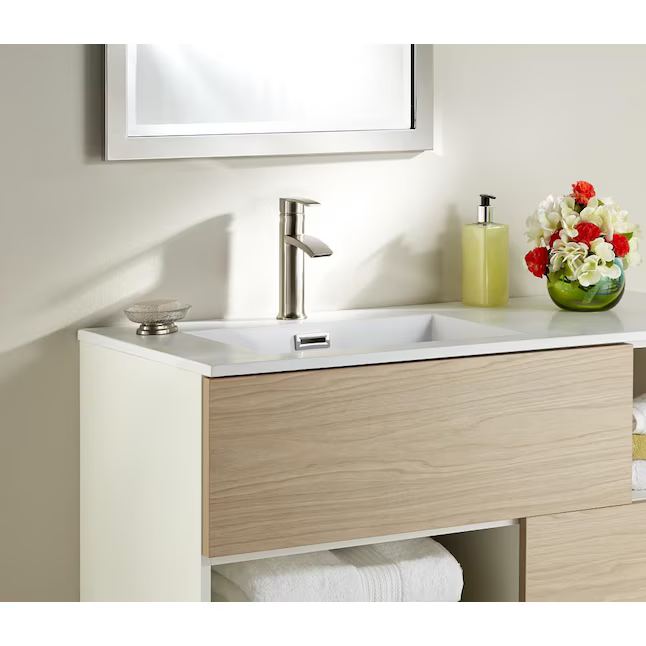 Giagni Sorizio Brushed Nickel Centerset 1-Handle WaterSense Bathroom Sink Faucet with Drain & Deck Plate, LL900-BN, 1519727, [FB216], FINAL PRICE: $39.99 + Tax