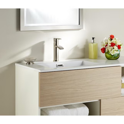 Giagni Sorizio Brushed Nickel Centerset 1-Handle WaterSense Bathroom Sink Faucet with Drain & Deck Plate, LL900-BN, 1519727, [FB216], FINAL PRICE: $39.99 + Tax
