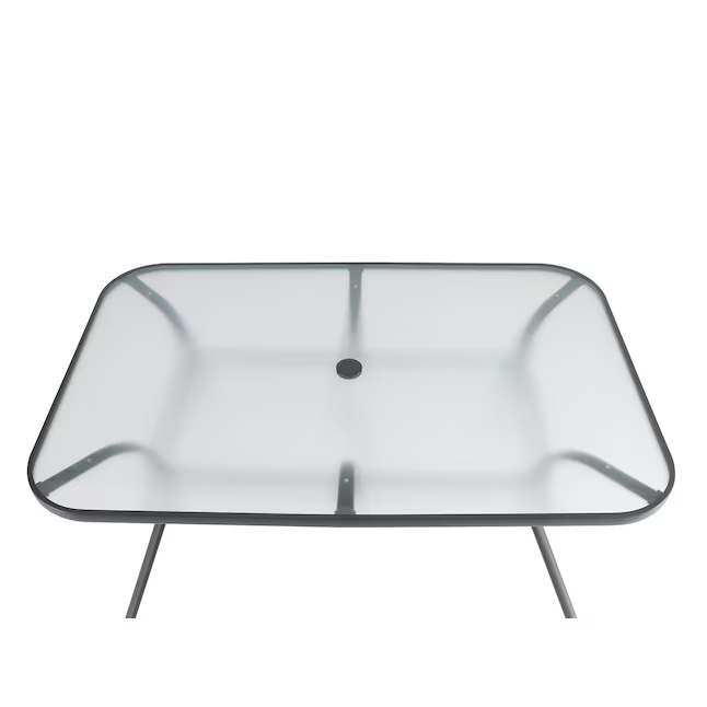 Style Selections Pelham Bay Rectangle Outdoor Dining Table 38-in W x 60-in L with Umbrella Hole, FTS00748C  1126654  *HD2409, Retail: $128, FINAL PRICE: $79.99 + TAX
