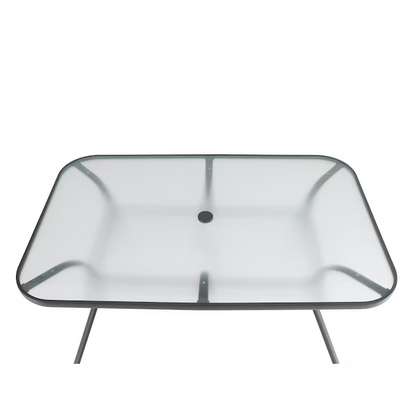 Style Selections Pelham Bay Rectangle Outdoor Dining Table 38-in W x 60-in L with Umbrella Hole, FTS00748C  1126654  *HD2409, Retail: $128, FINAL PRICE: $79.99 + TAX