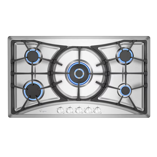 Empava 36-in 5 burners Stainless Steel Gas Cooktop, EMPV-36GC22, Retail: $522.12, FINAL PRICE: $299.99 + TAX