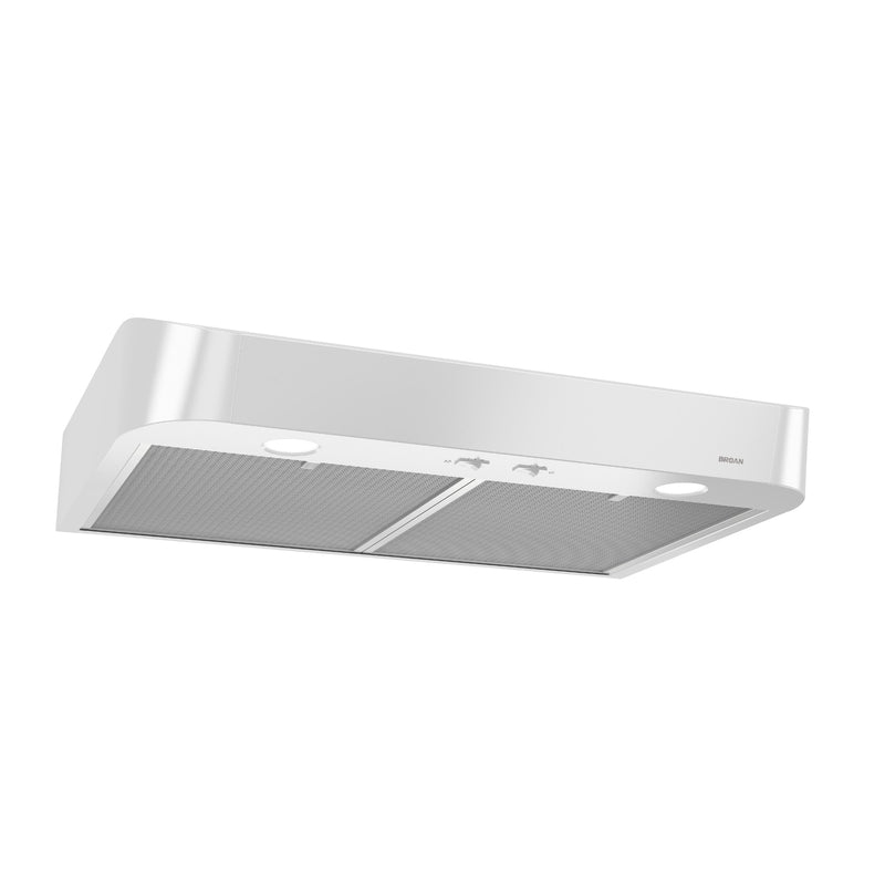 Broan 30 inch Convertible 300-CFM White Under Cabinet Range Hood