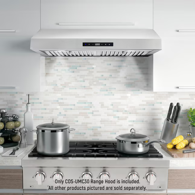 Cosmo 30-in Ductless 380-CFM Stainless Steel Under Cabinet Range Hood, UMC30 *JR2509, Retail: $347.99, FINAL PRICE: $159.99 + TAX
