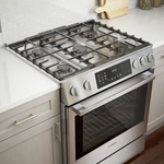 Bosch 800 Series 30-in Deep Recessed 5 burners Convection Oven Slide-In Dual Fuel Range (Stainless Steel), HDI8056U *JR2512, Retail: $3,299.00, FINAL PRICE: $1,599.99 + TAX