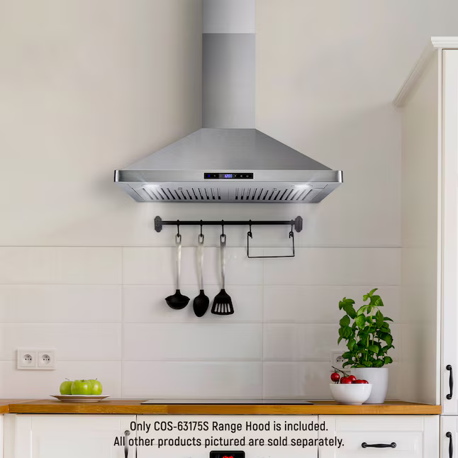 Cosmo 30-in Ducted 380-CFM Stainless Steel Wall-Mounted Range Hood, COS-63175S *JR2509, Retail: $279.99, FINAL PRICE: $149.99 + TAX