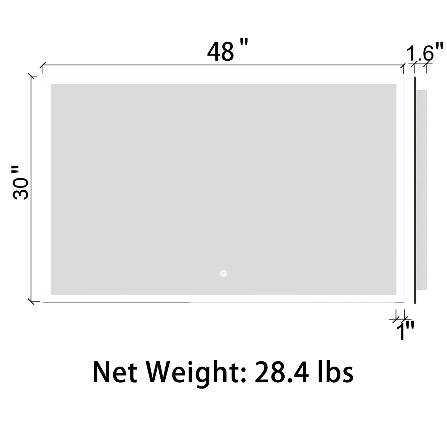 Hera 48x30 Frameless LED Mirror MA034830T