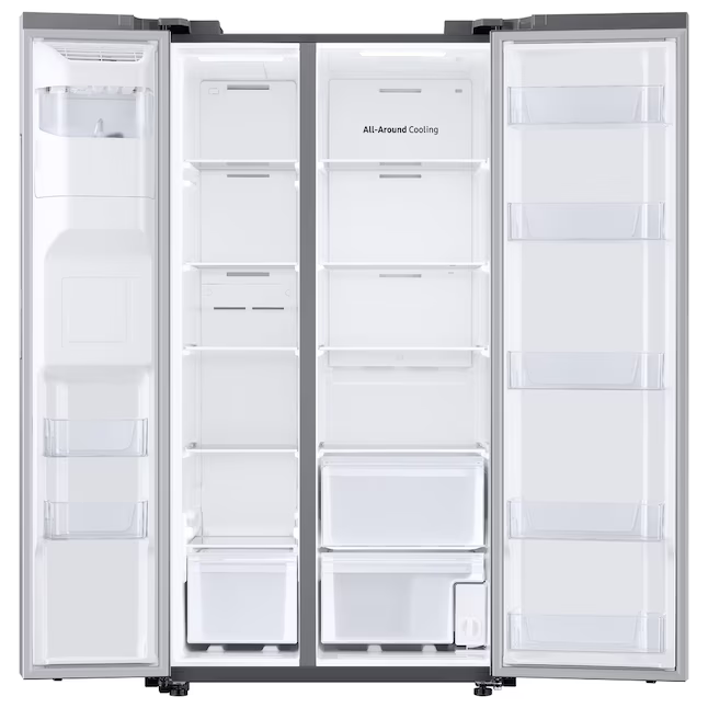 Samsung 27.4-cu ft Standard-Depth 36-in Wide Side-by-Side Refrigerator with Ice Maker ,Water and Ice Dispenser (Fingerprint Resistant Stainless Steel)