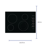 Frigidaire 30-in 4 burners Smooth Surface Black Electric Cooktop, FFEC3025UB *JR2512, Retail: $899.00, FINAL PRICE: $399.99 + TAX