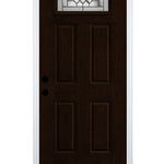 Therma-Tru Fiber Classic Parson Entry Door 36-in x 80-in x 4-9/16-in Fiberglass Right-hand inswing Dark Elm Stained Prehung Residential Insulating core
