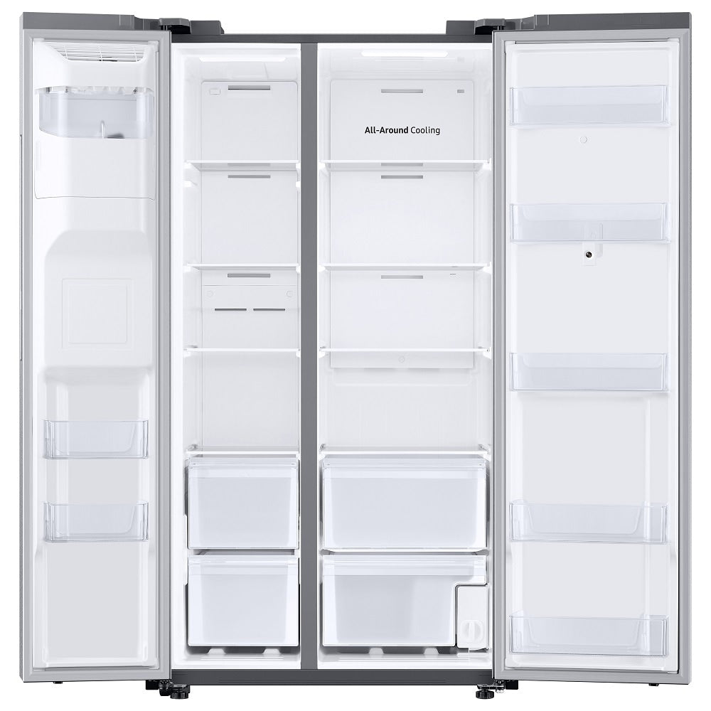 Samsung Bespoke AI Bespoke AI Family Hub 21.5-cu ft Counter-Depth 36-in Wide Side-by-Side Refrigerator Smart Compatible with Ice Maker ,Water and Ice Dispenser