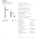 DXV PERCY Bathroom Faucet Single Control Loop Handle in Polished Chrome, D35105104.100 MSRP: $519.00, Final Price: $207.20 + Tax