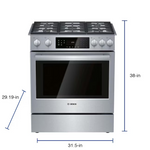 Bosch 800 Series 30-in 5 burners 4.8-cu ft Convection Oven Slide-In Natural Gas Range (Stainless Steel), HGi8056UC *JR2504, Retail: $2,549.00, FINAL PRICE: $1,699.99 + TAX