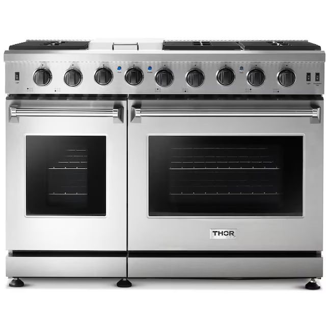 Thor Kitchen 48-in 7 burners 4.6-cu ft / 2.2-cu ft Convection Oven Freestanding Double Oven Gas Range (Stainless Steel), LRG4807U *JR2508, Retail: $5,499.00, FINAL PRICE: $3,799.99 + TAX