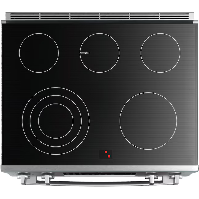 BOSCH Benchmark Series 30 in. 4.6 cu ft 5 Burner Slide-In Electric Range with Self Cleaning Convection Oven in Stainless Steel, [FB167]