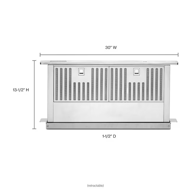 KitchenAid 30-in Telescoping Stainless Steel Ducted Downdraft Range Hood, KXD4630YSS/7 *JR2508, Retail: $1,629.00, FINAL PRICE: $899.99 + TAX