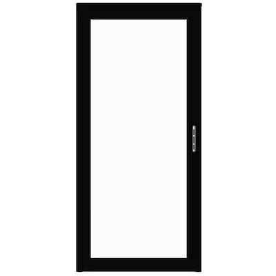 LARSON Platinum Secure Glass Fullview 32-in x 81-in Black Aluminum Right-hand Outswing/Left Hinge Storm Door with ( No handle )