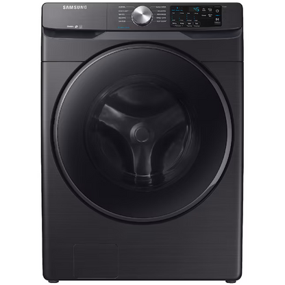 Samsung 4.5-cu ft High Efficiency Stackable Steam Cycle Front-Load Washer (Fingerprint Resistant Black Stainless Steel) ENERGY STAR, WF45R6100AV *AP